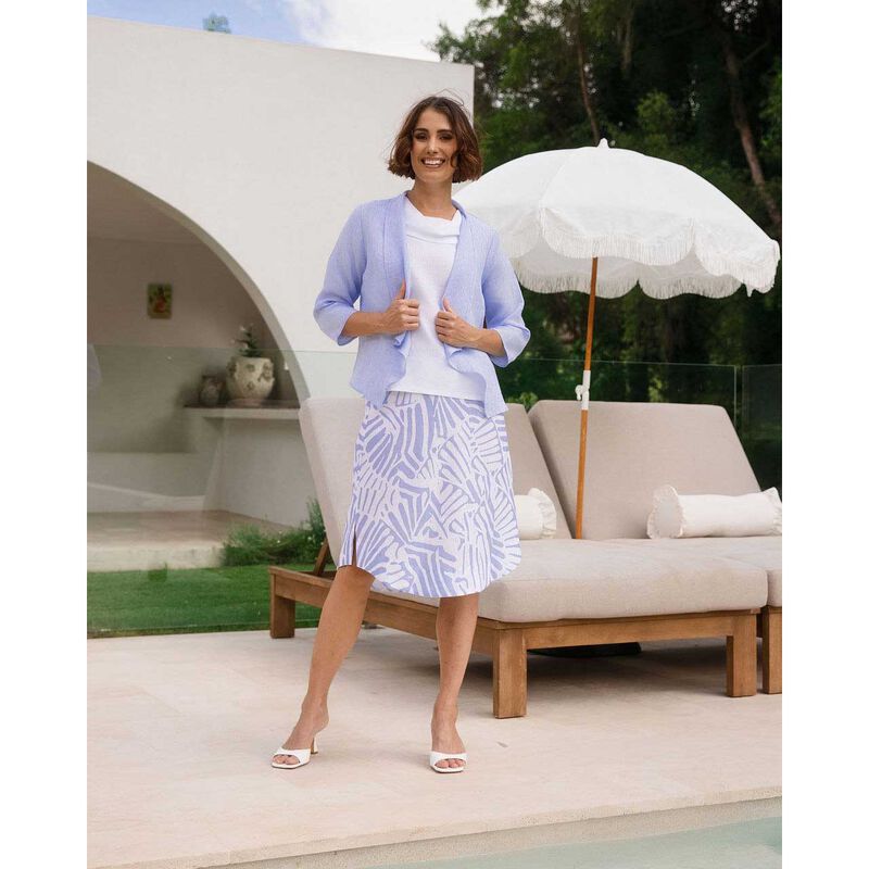 See Saw 100% Linen  3/4 Sl Open Drape Jacket image number 1